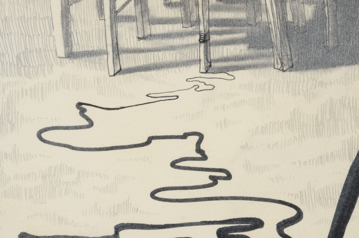 Kenton Brett Original 2008 Pen & Ink Drawing on Paper "Tiny House"