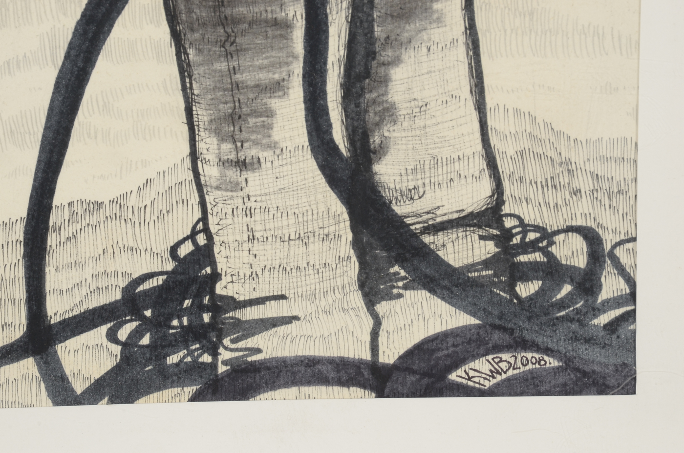 Kenton Brett Original 2008 Pen & Ink Drawing on Paper "Tiny House"