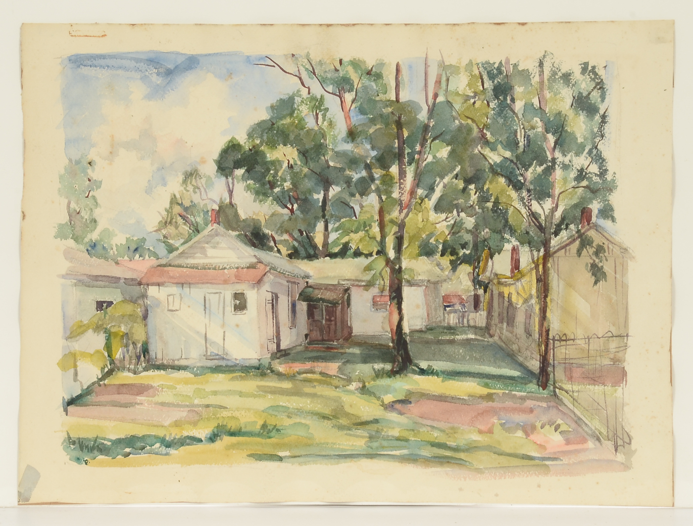 Three Mid-Century Unframed Watercolor Landscapes on Paper