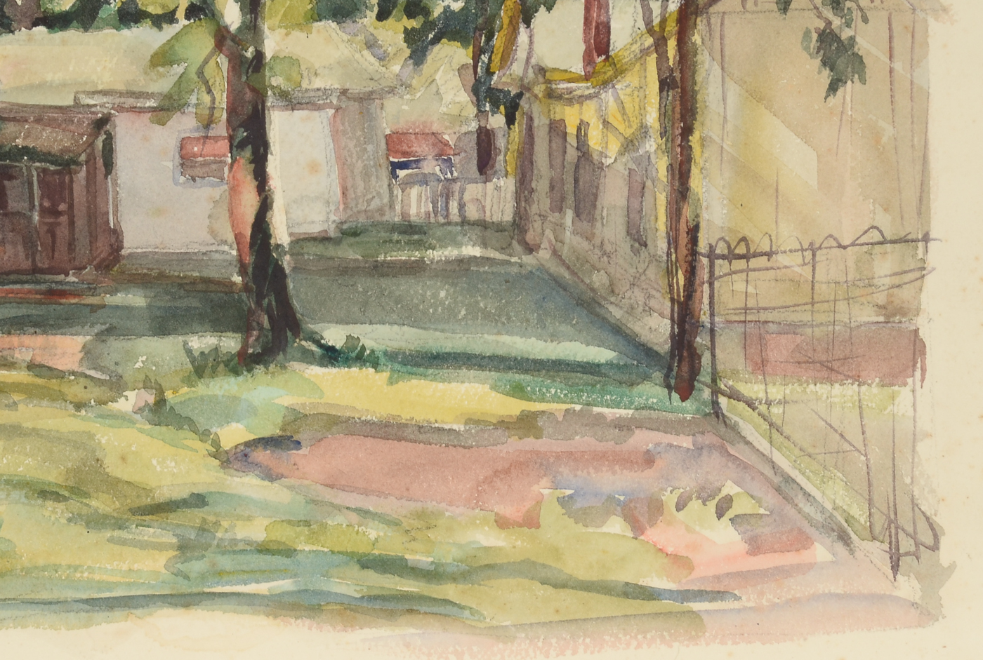 Three Mid-Century Unframed Watercolor Landscapes on Paper
