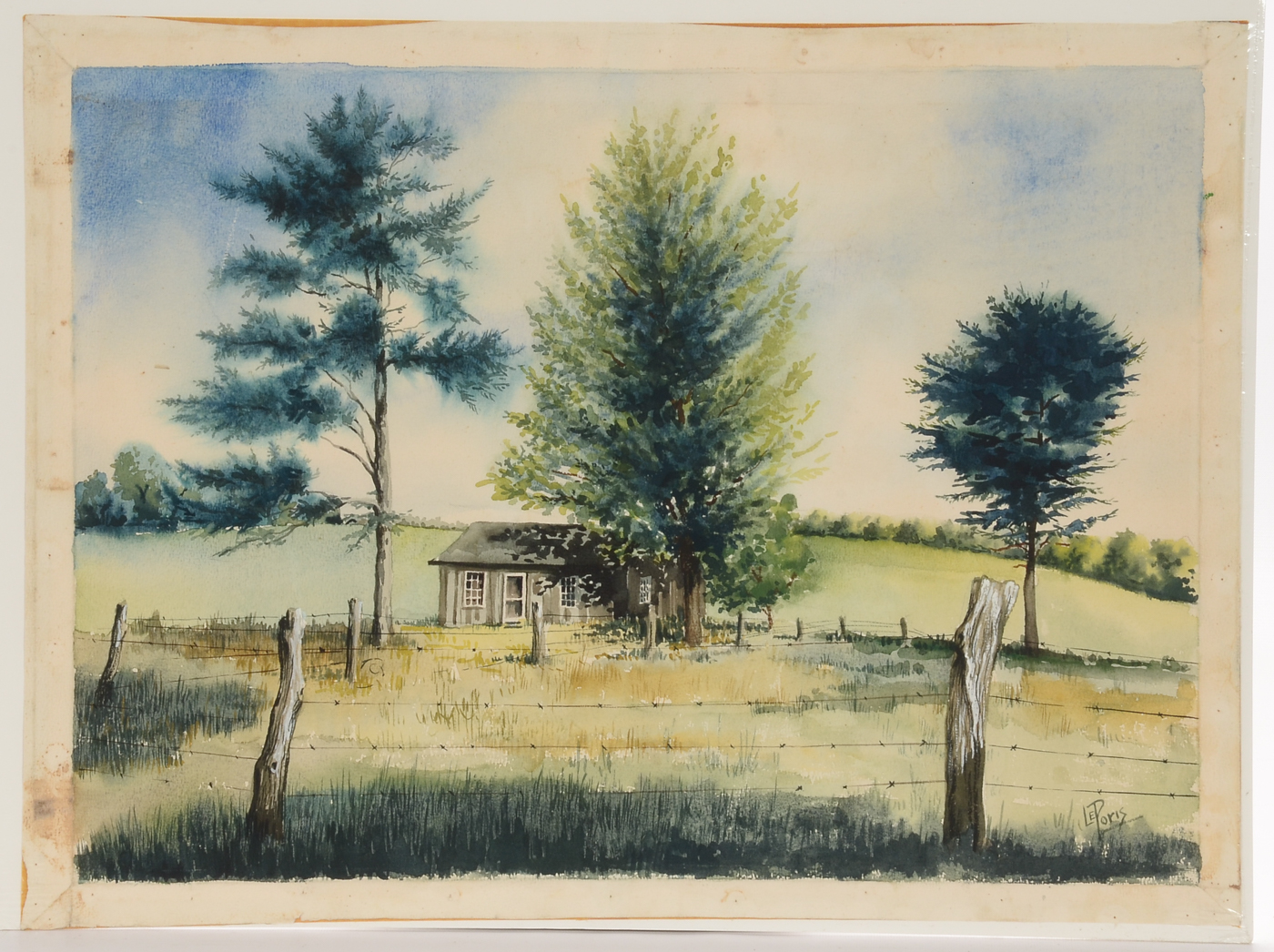 Three Mid-Century Unframed Watercolor Landscapes on Paper