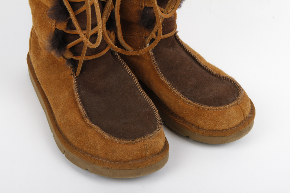 UGG Two-Tone Suede Lace Up Boots