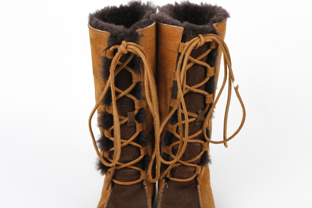 UGG Two-Tone Suede Lace Up Boots
