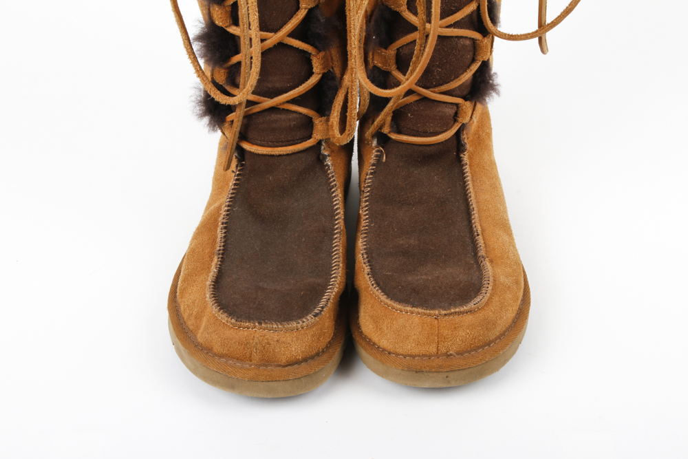 UGG Two-Tone Suede Lace Up Boots