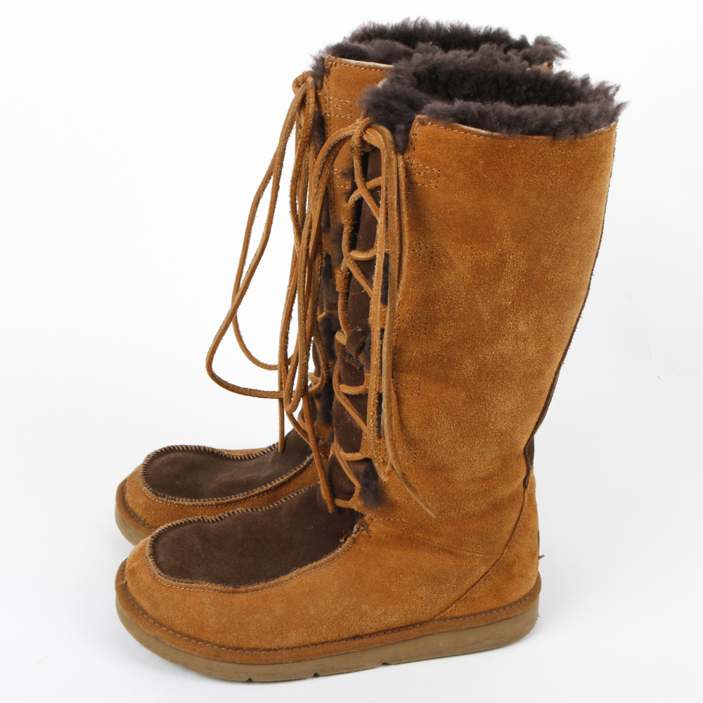 UGG Two-Tone Suede Lace Up Boots