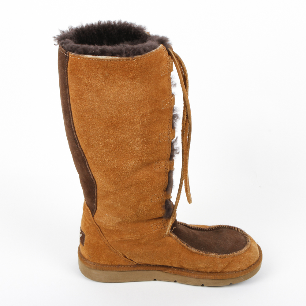 UGG Two-Tone Suede Lace Up Boots