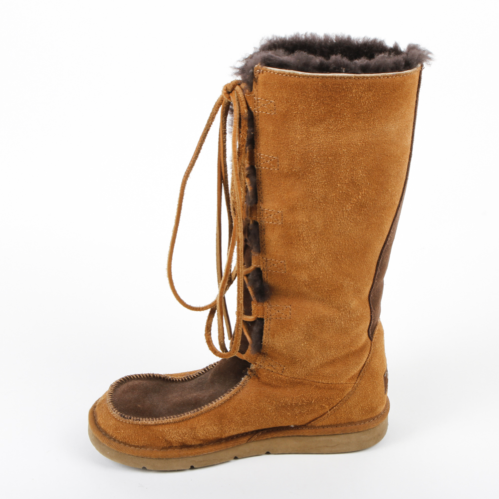 UGG Two-Tone Suede Lace Up Boots