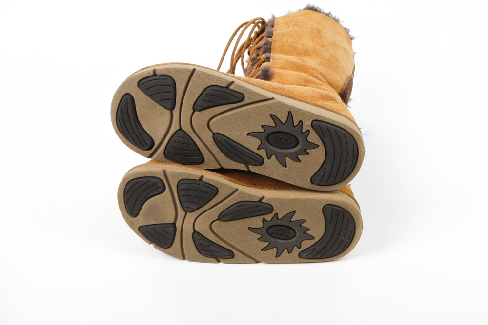 UGG Two-Tone Suede Lace Up Boots