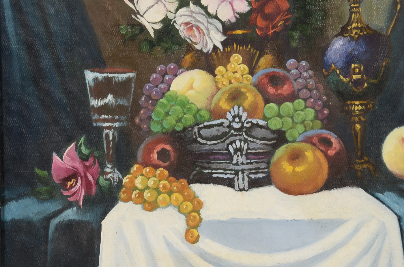 Berman Signed Orignal Oil Still Life on Canvas