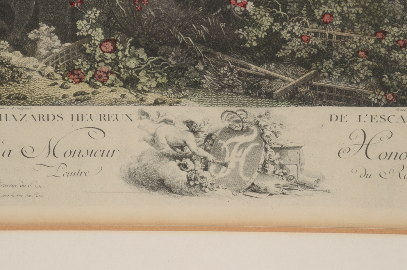 Early Offset Lithographic Reproduction after Antique Engraving "Les Hazards Heureux de l'Escarpolette"