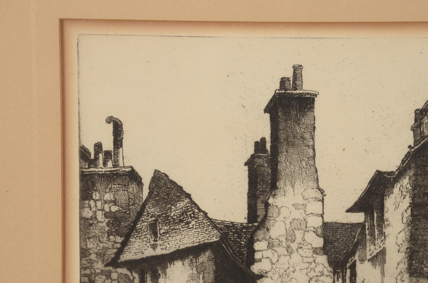 Signed Vintage Etching "Old Edinburgh - Browns Court, Canongate"