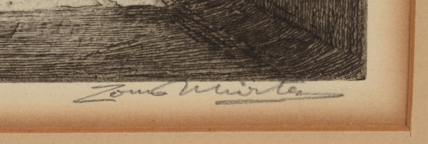 Signed Vintage Etching "Old Edinburgh - Browns Court, Canongate"