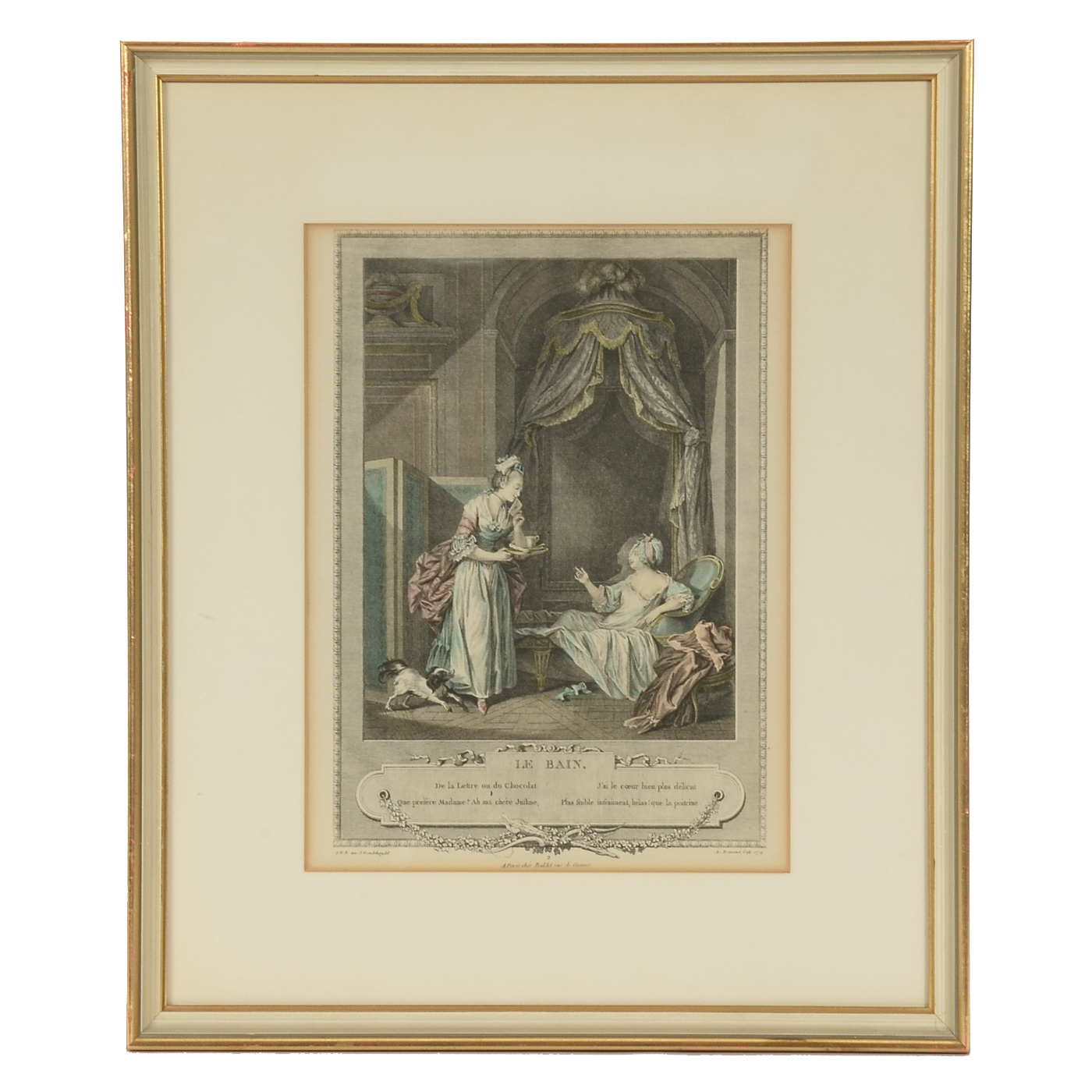 Antoine Louis Romanet 1774 Engraving after Sigmond Freudeberg "Le Bain"