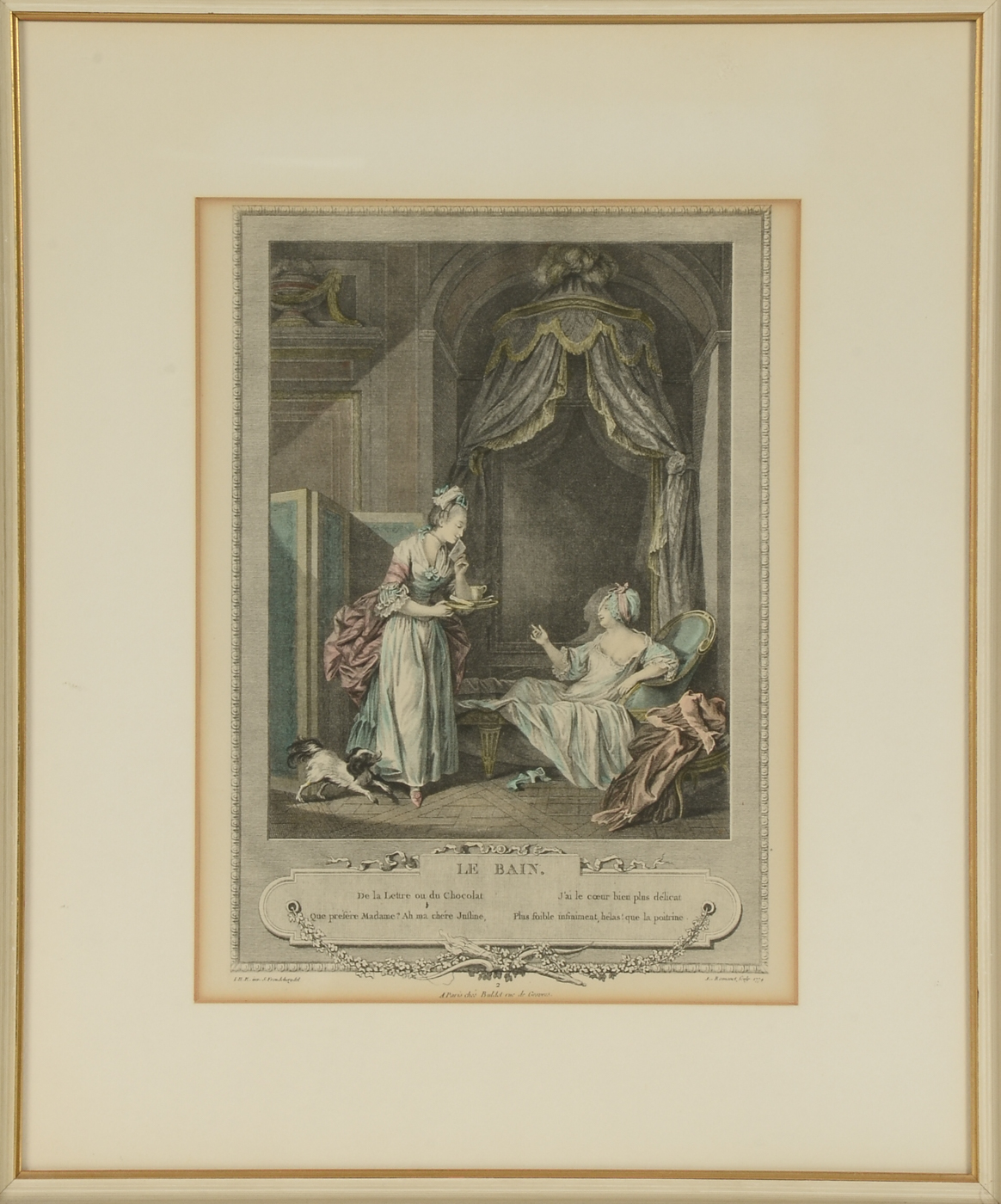 Antoine Louis Romanet 1774 Engraving after Sigmond Freudeberg "Le Bain"