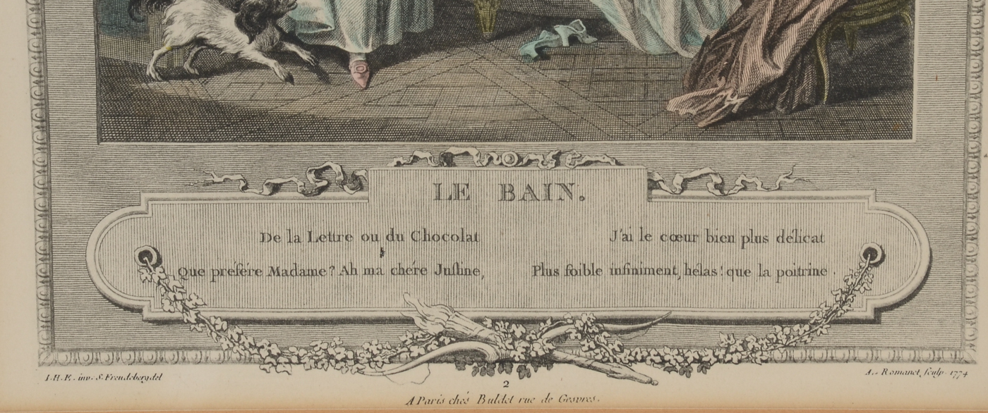 Antoine Louis Romanet 1774 Engraving after Sigmond Freudeberg "Le Bain"