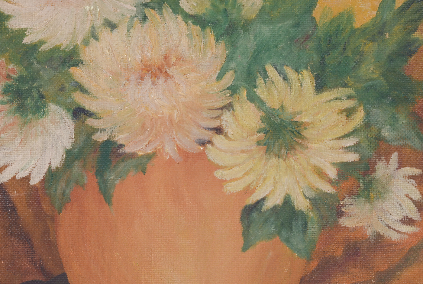 E. H. Conley Vintage Original Oil Floral Still Life on Canvas Boa