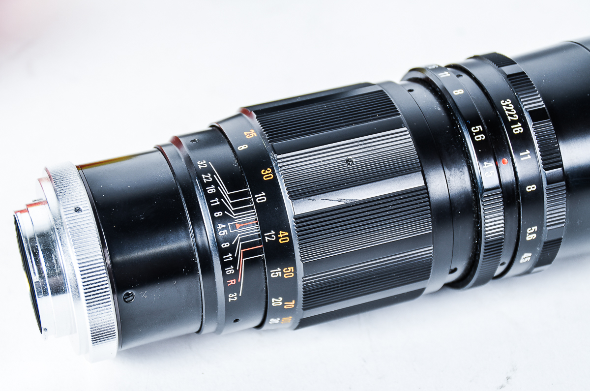 Vintage Nikkormat Camera and Telephoto Lens