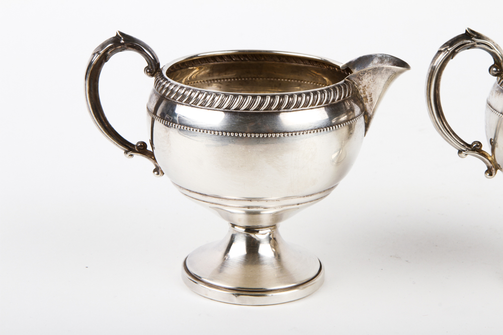 Fisher Silversmiths Weighted Sterling Silver Creamer and Sugar