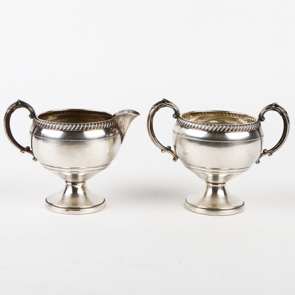 Fisher Silversmiths Weighted Sterling Silver Creamer and Sugar