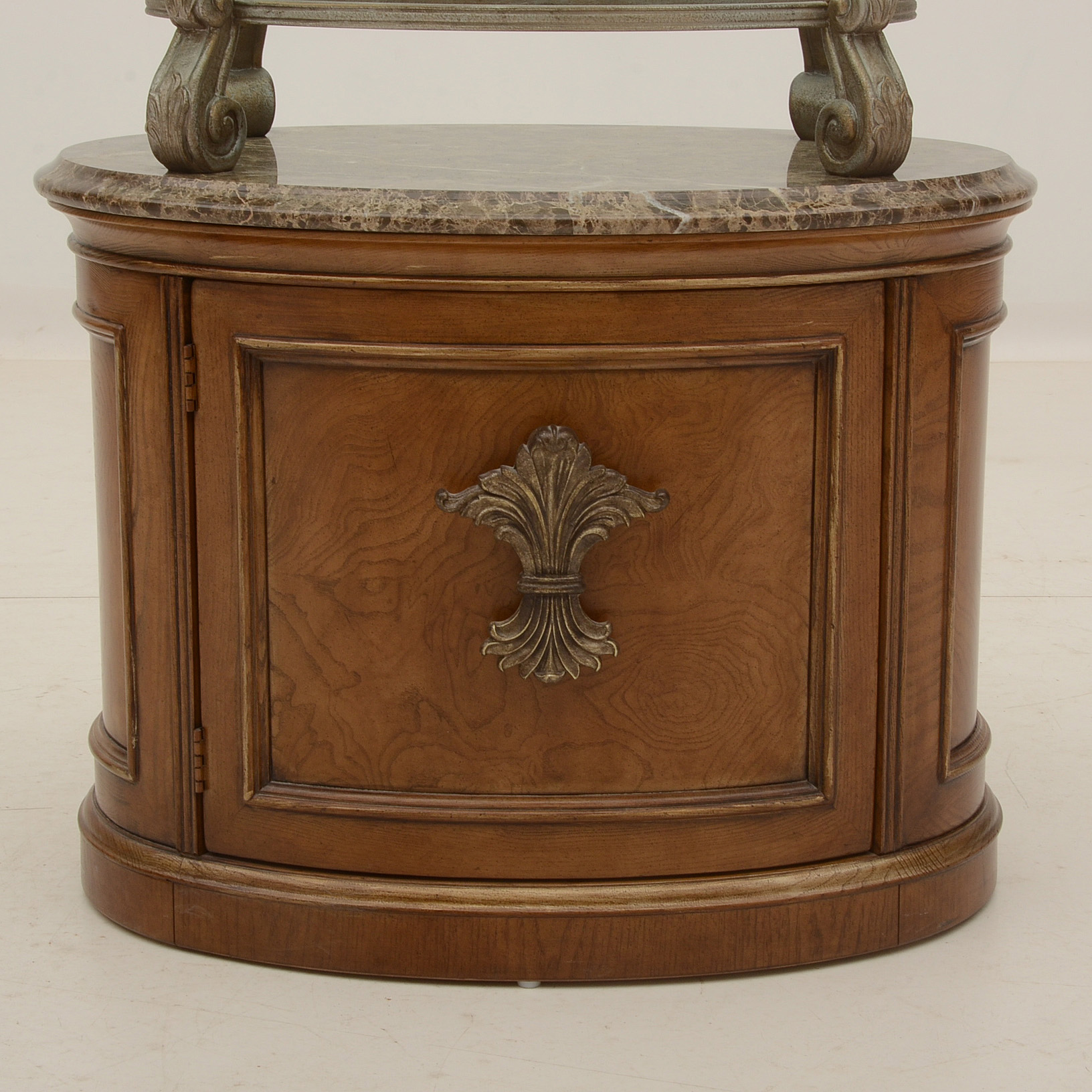 Henredon Marble and Glass Oval End Table