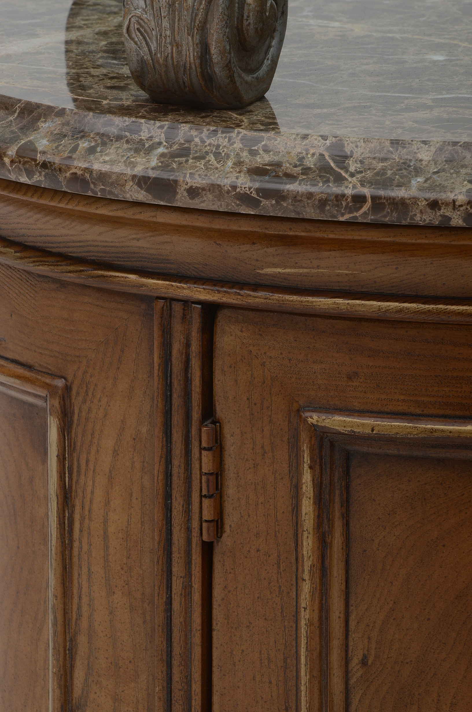 Henredon Marble and Glass Oval End Table