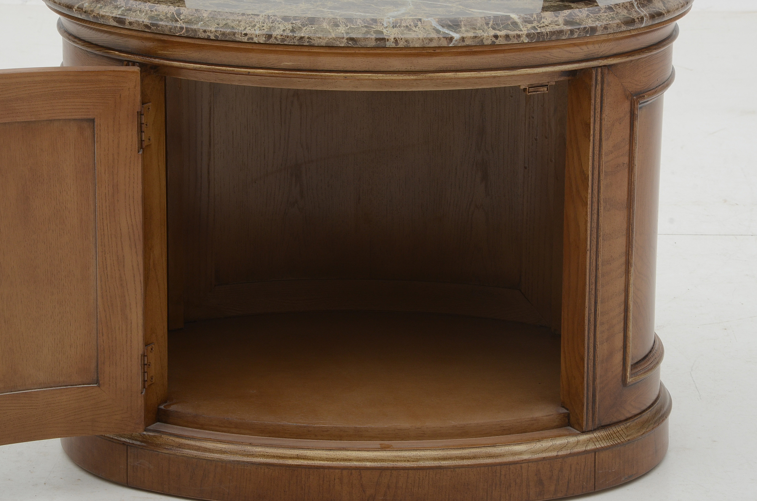 Henredon Marble and Glass Oval End Table