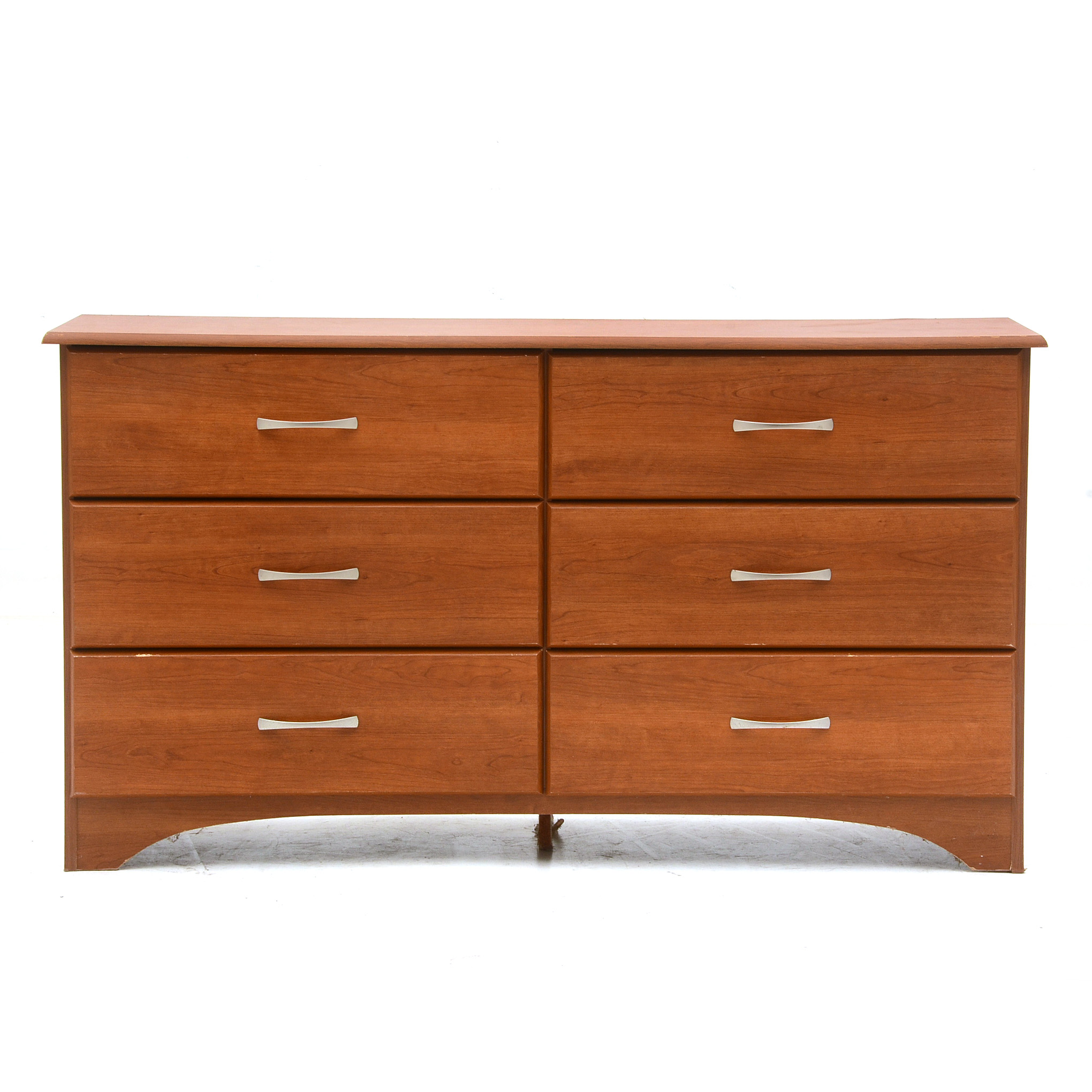 Cherry Grained Melamine Six Drawer Chest