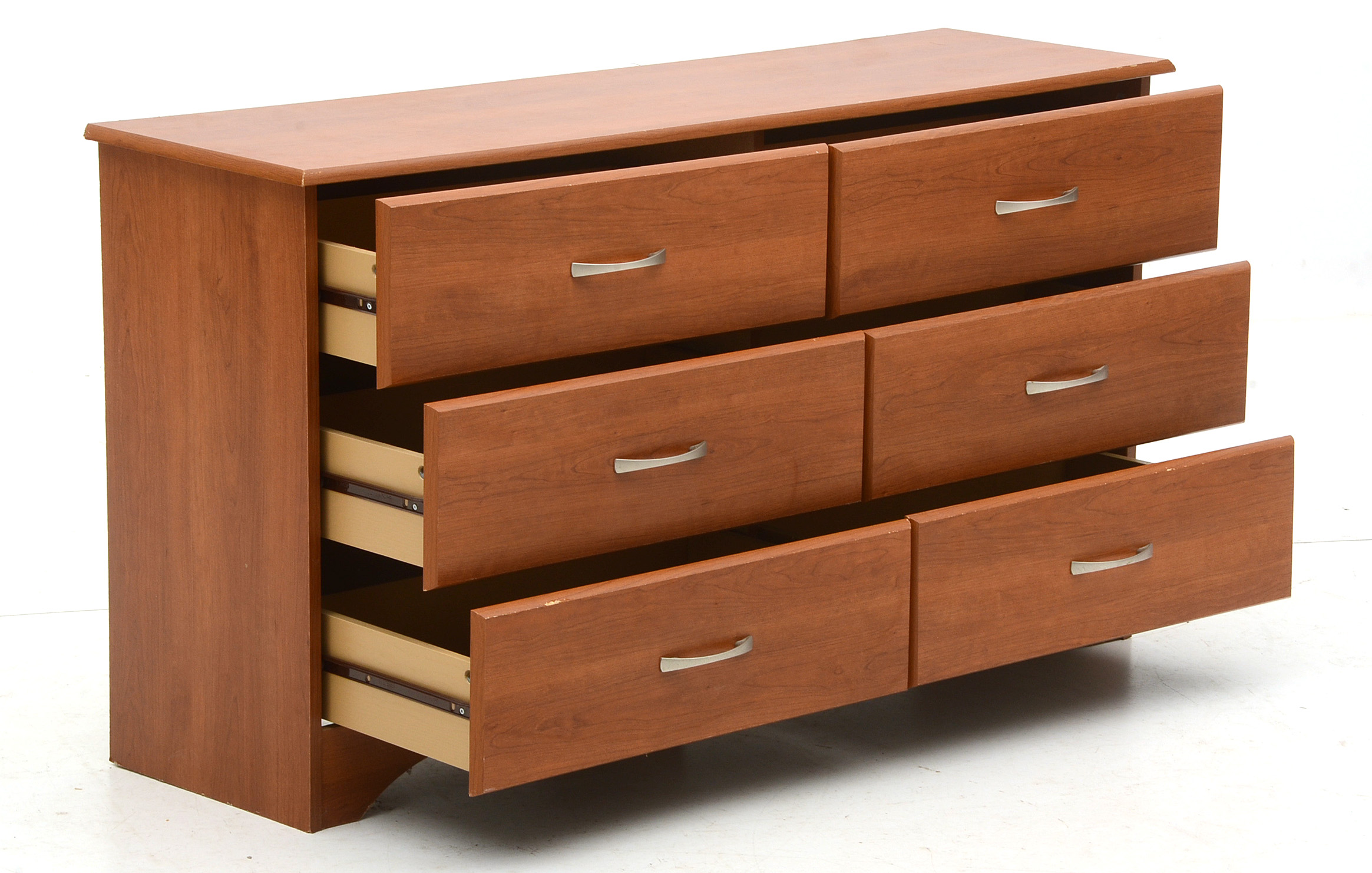 Cherry Grained Melamine Six Drawer Chest