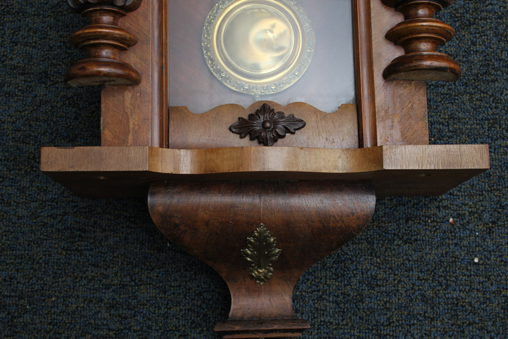 Antique Pendulum Wall Clock in Walnut Case