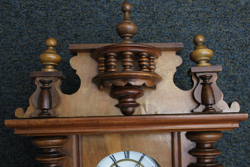 Antique Pendulum Wall Clock in Walnut Case