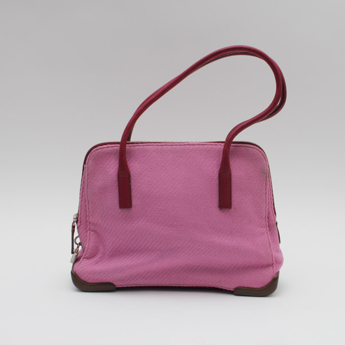 Prada Pink Wool and Leather Handbag