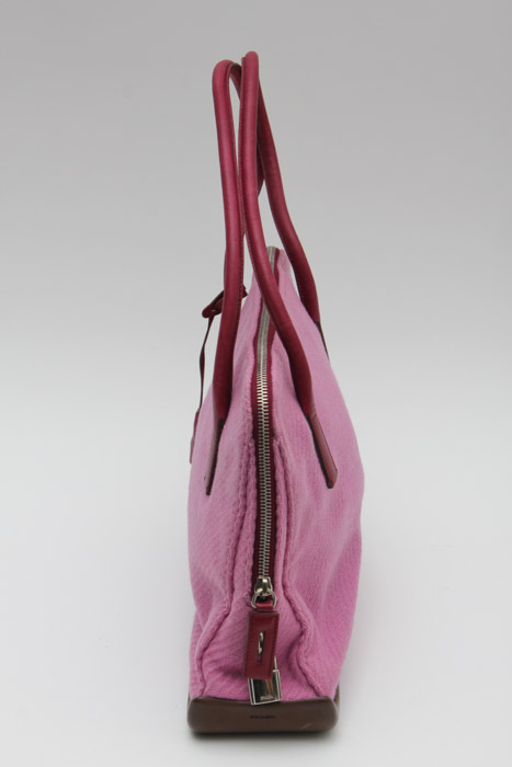 Prada Pink Wool and Leather Handbag