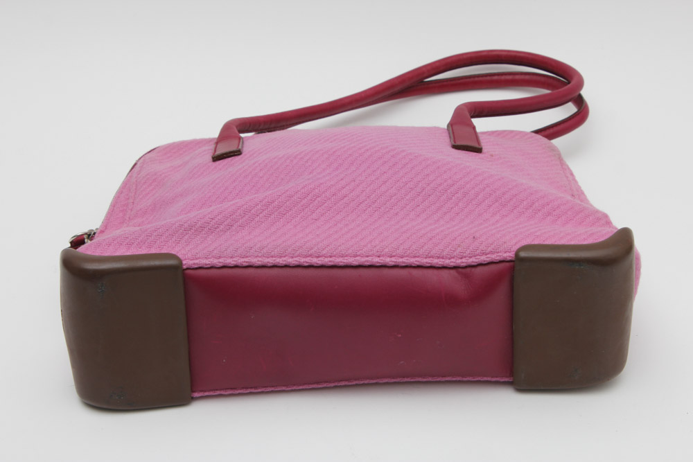 Prada Pink Wool and Leather Handbag