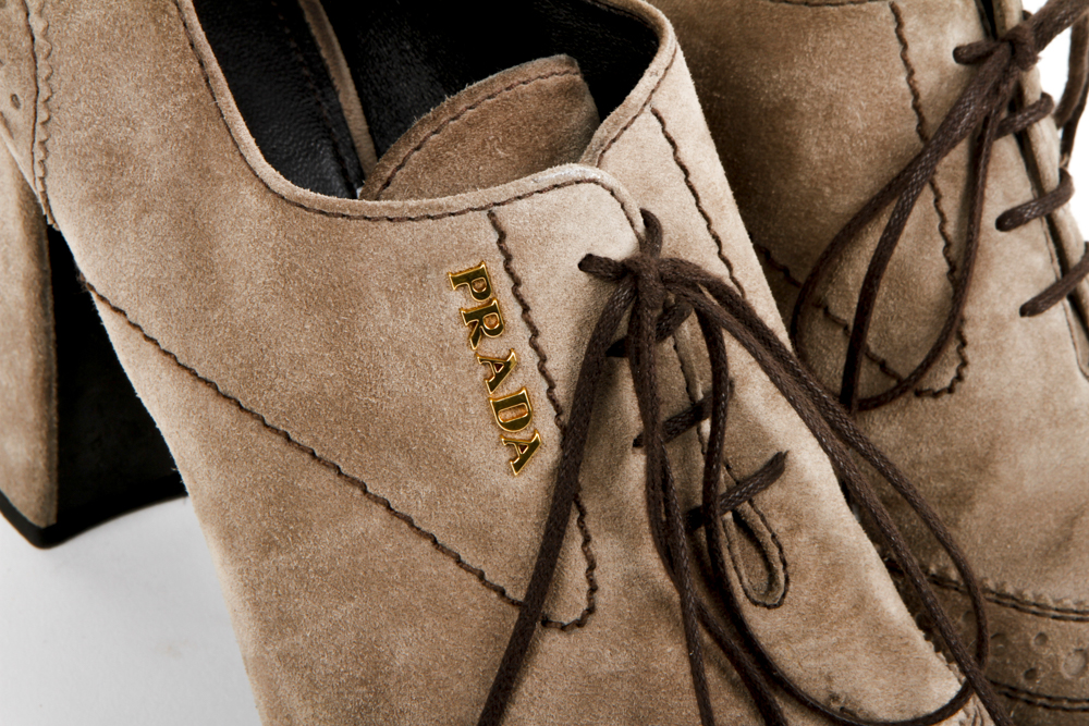 Prada Suede Wingtip Booties