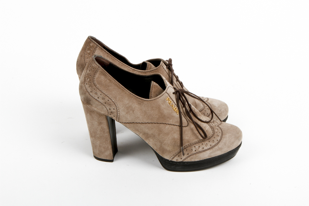 Prada Suede Wingtip Booties