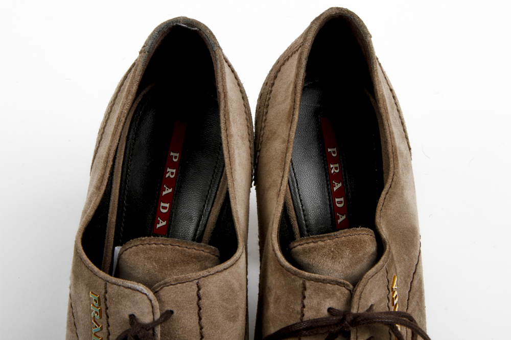 Prada Suede Wingtip Booties