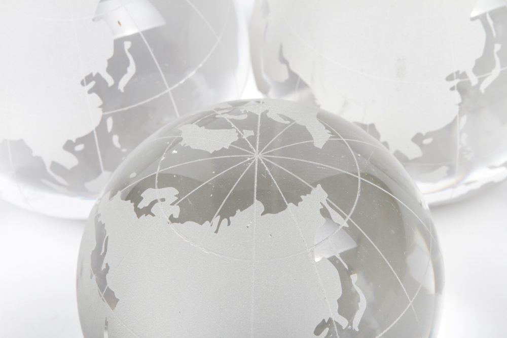 Globe Etched Glass Orbs