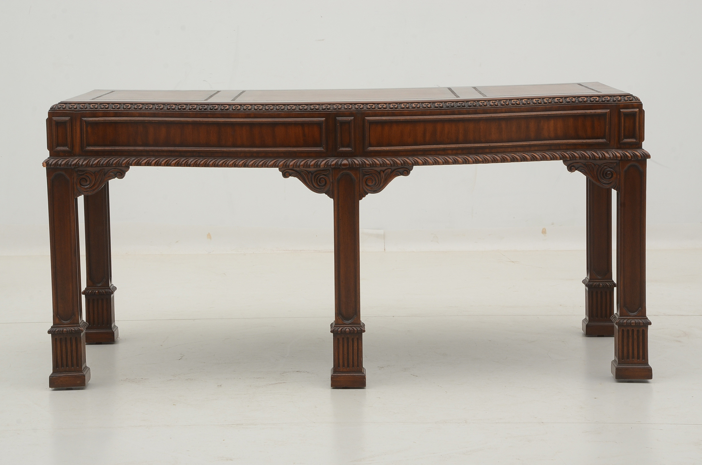 Sligh Carved Mahogany Georgian Style Desk
