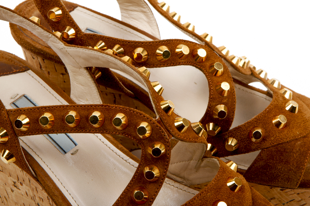 Prada Platform Wedge Sandals