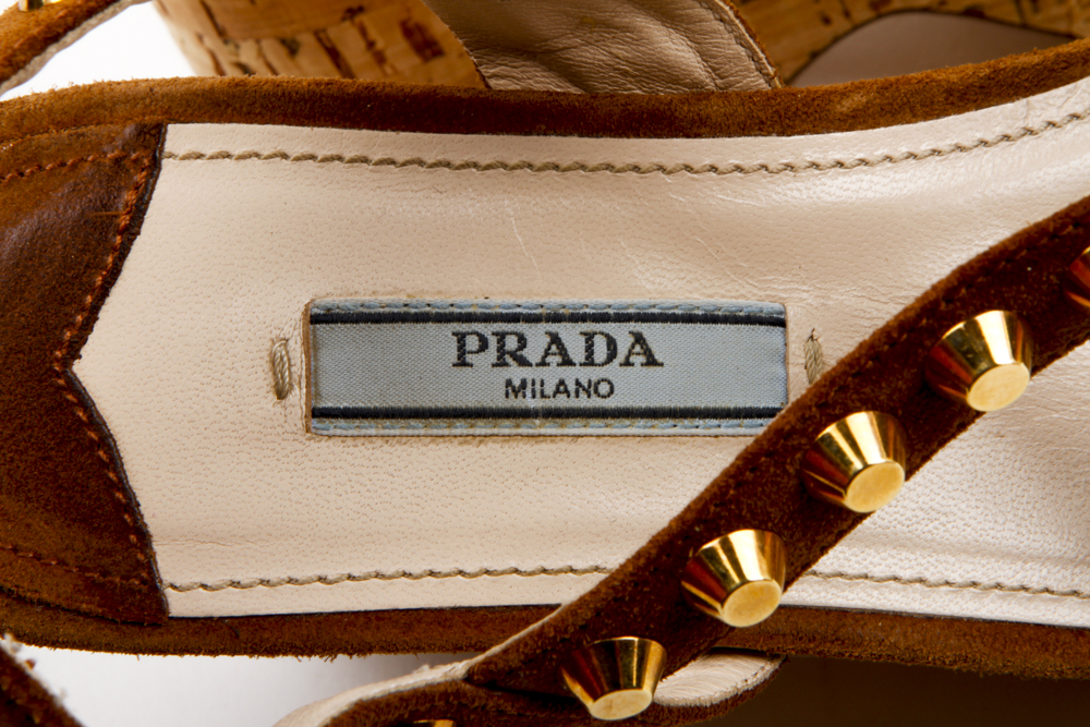 Prada Platform Wedge Sandals