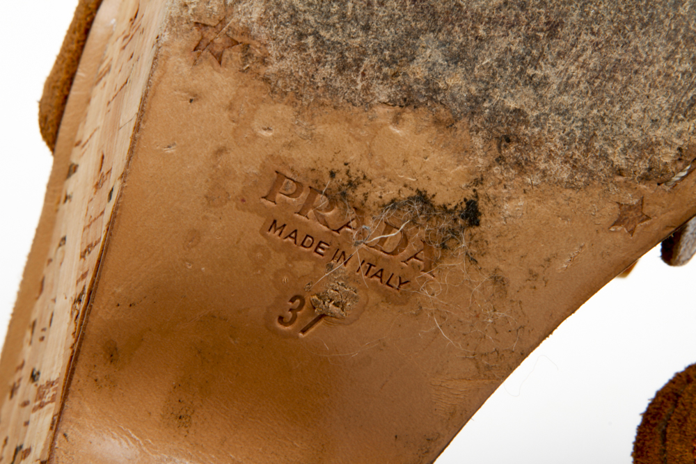 Prada Platform Wedge Sandals