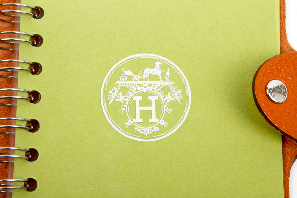 Hermès Orange Togo Leather Notebook