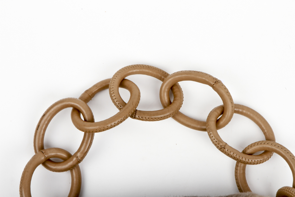 Chanel Rabbit Fur and Pleated Leather CC Logo Shoulder Bag