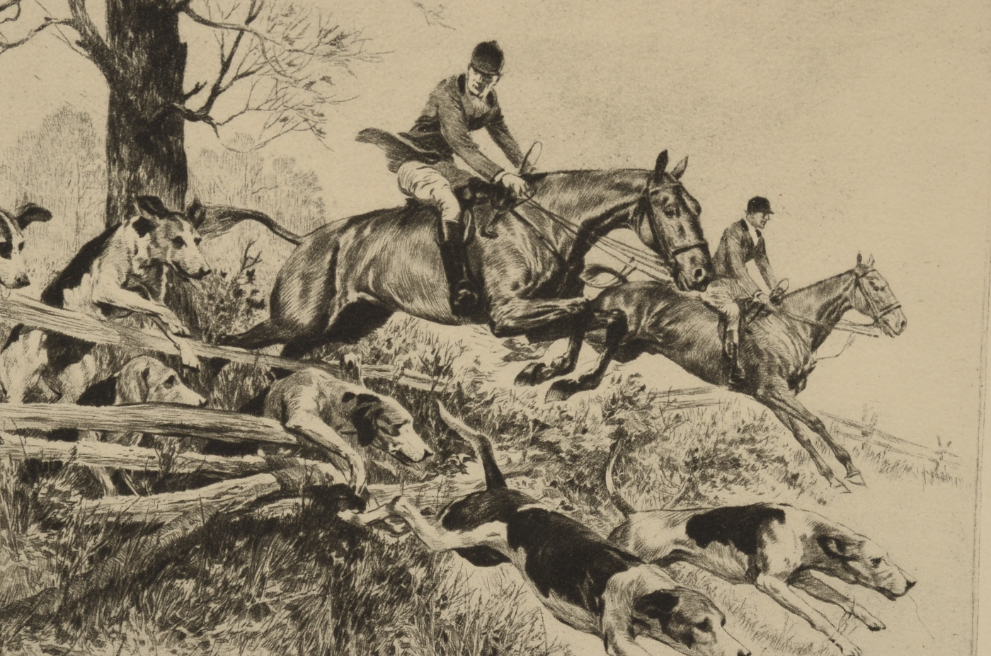 Vintage Rotogravure Reproduction after Reinhold Palenske Drypoint Etching "Temptation"