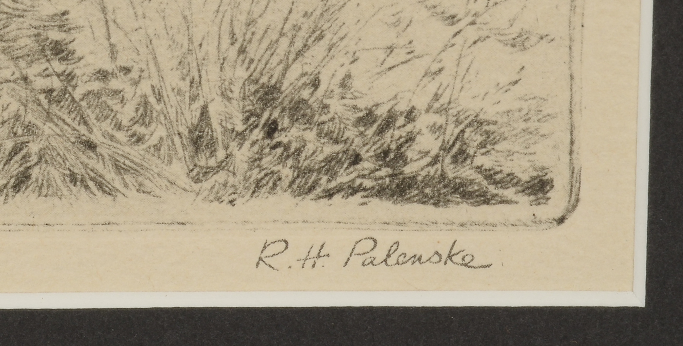 Vintage Rotogravure Reproduction after Reinhold Palenske Drypoint Etching "Temptation"