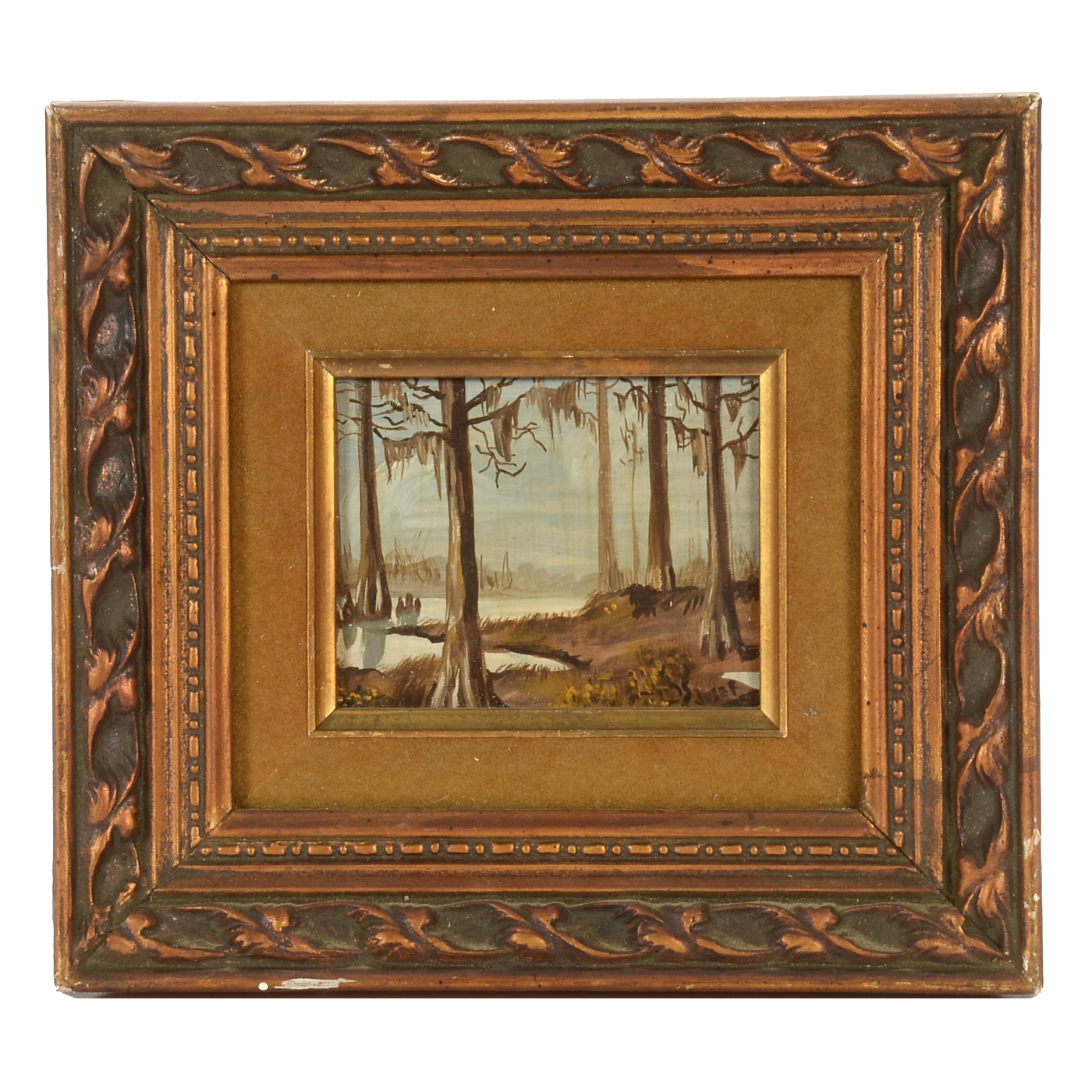 Josef Signed Naïve Tempera Landscape on Composite Board
