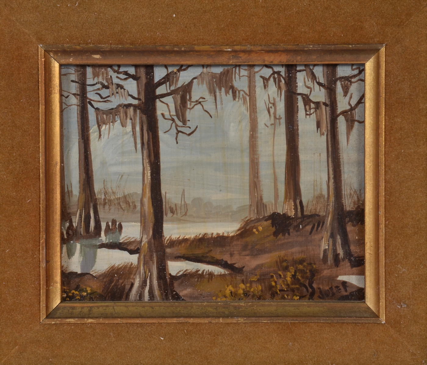 Josef Signed Naïve Tempera Landscape on Composite Board