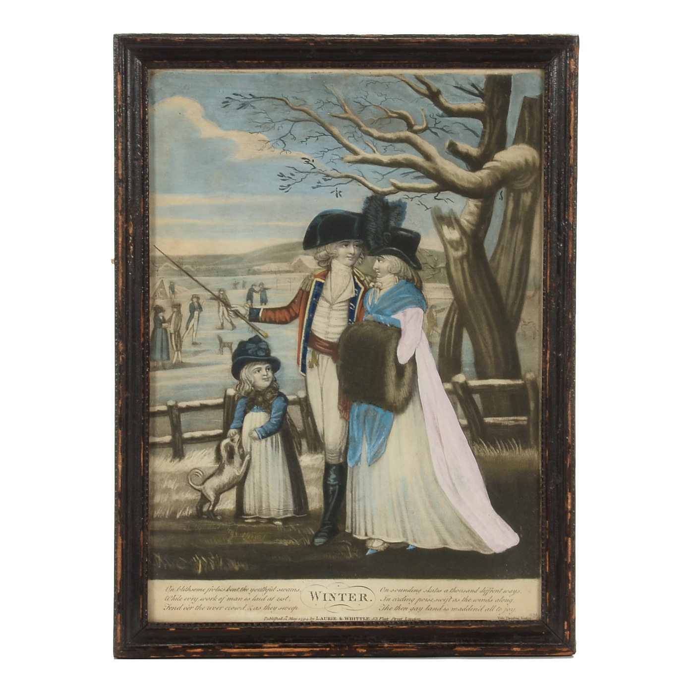 Antique 1794 Mezzotint with Hand-coloring