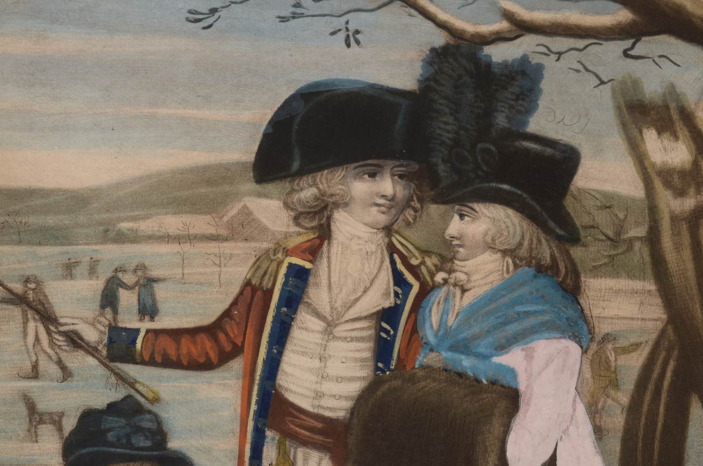 Antique 1794 Mezzotint with Hand-coloring