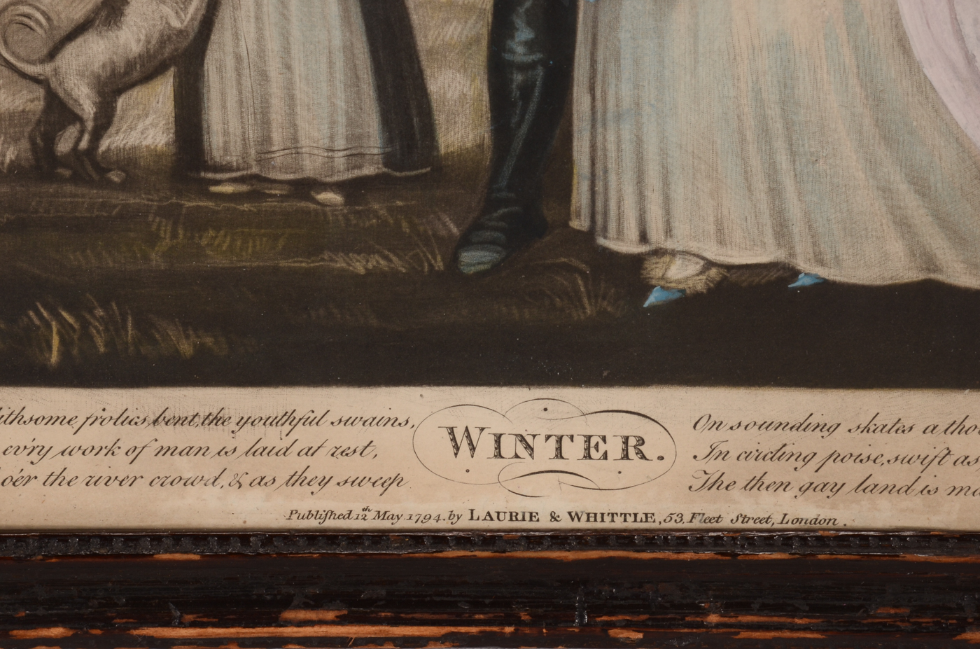 Antique 1794 Mezzotint with Hand-coloring